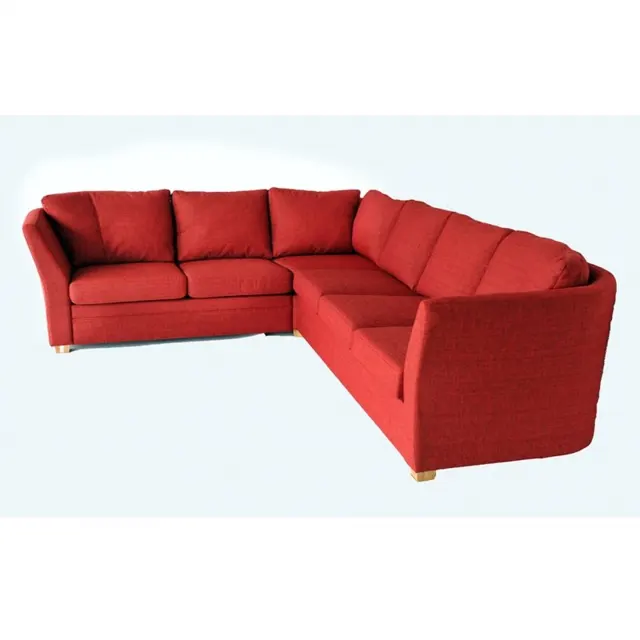 Raudona kampinė sofa